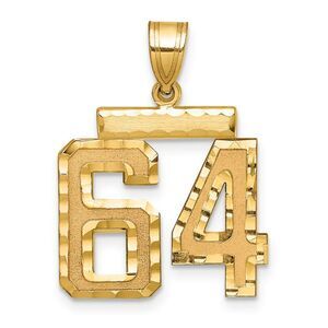 14K Yellow Gold, Varsity Collection, Medium D/C Pendant Number 64